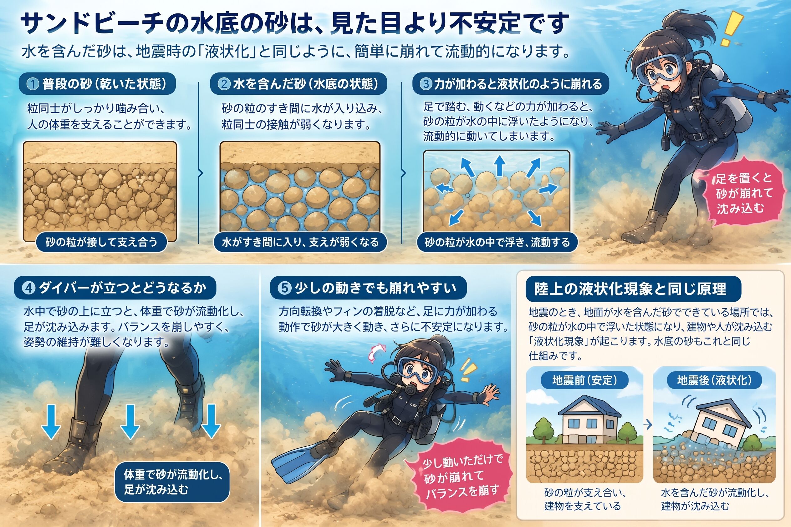 サンドビーチ液状化